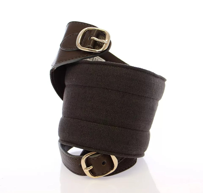 Ceinture en cuir et lin marron D&G de Dolce & Gabbana