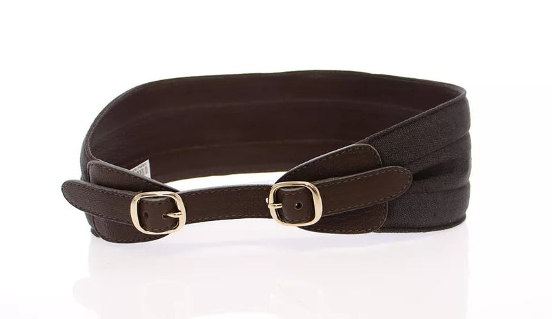 Ceinture en cuir et lin marron D&G de Dolce & Gabbana