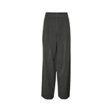 Vero Moda VMSILJE MW Wide Pinstripe Pants - Chic Gray Palazzo Trousers
