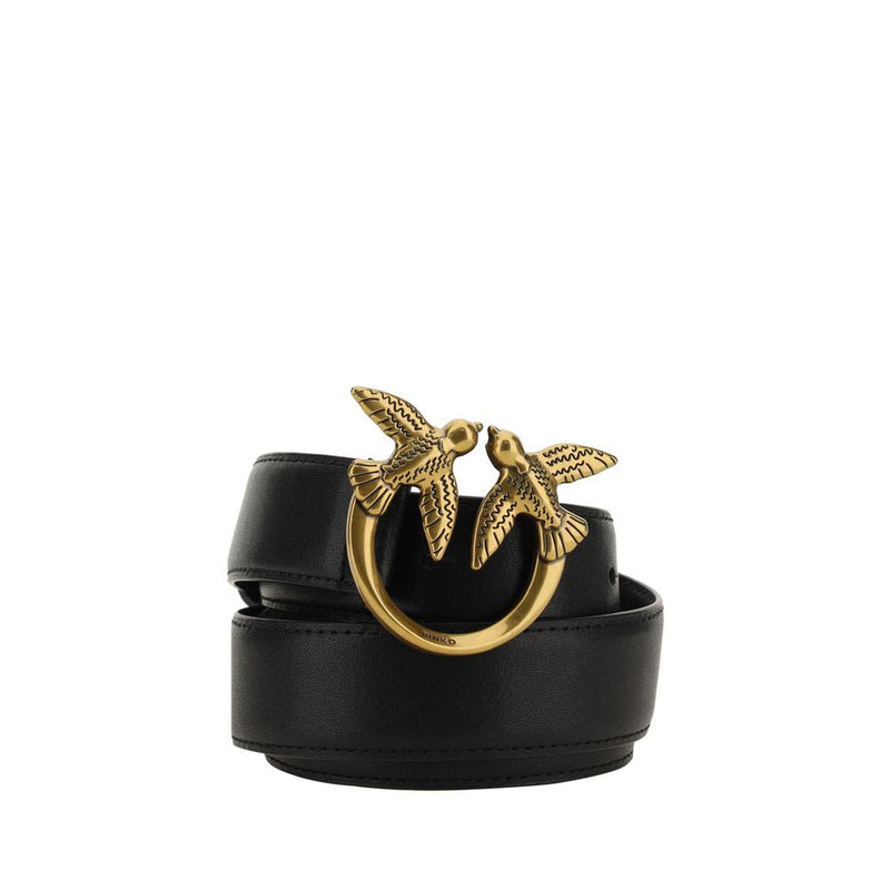 PINKO Love Berry Belt - Cuir de Veau Premium avec Boucle Iconique