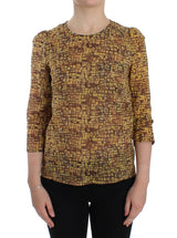 Blouse en soie à imprimé mosaïque multicolore Dolce &amp; Gabbana, modèle T-shirt