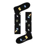 Happy Socks Black Cotton Knee High Socks for Women