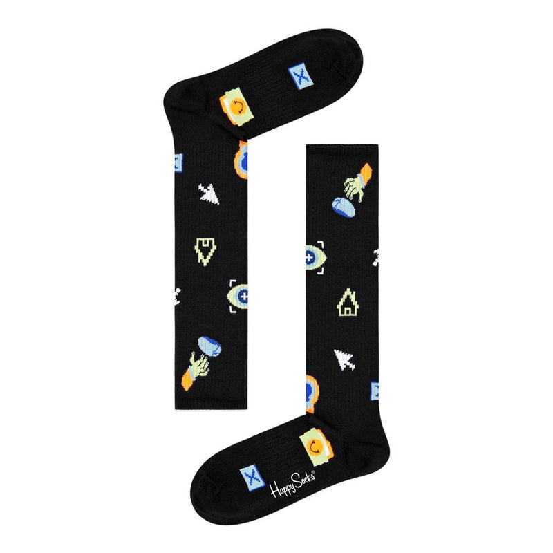 Happy Socks Black Cotton Knee High Socks for Women