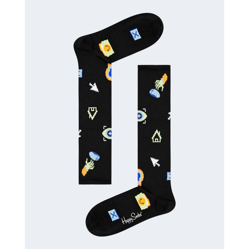 Happy Socks Black Cotton Knee High Socks for Women
