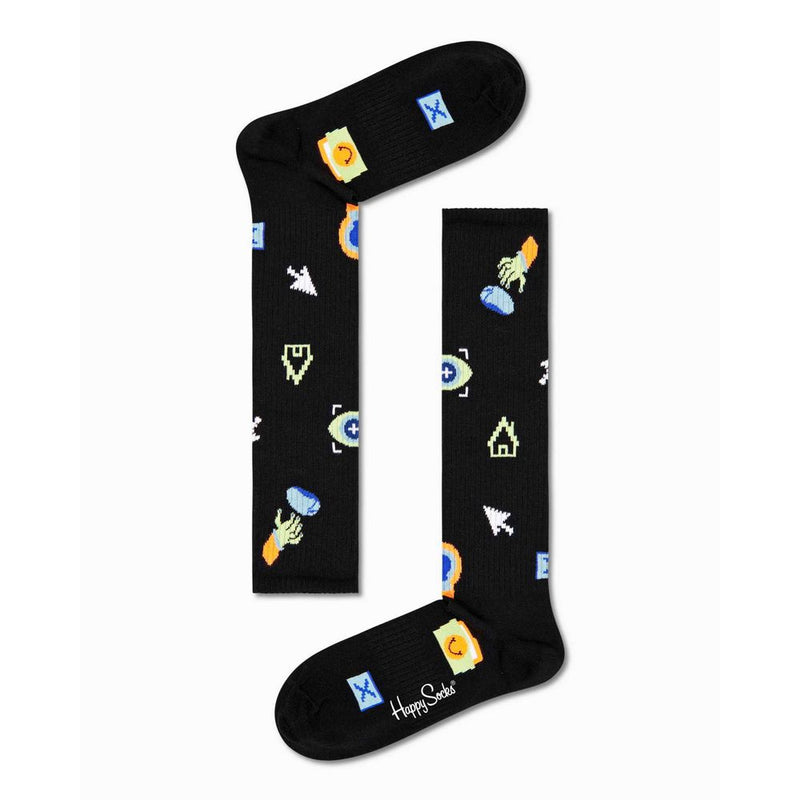 Happy Socks Black Cotton Knee High Socks for Women