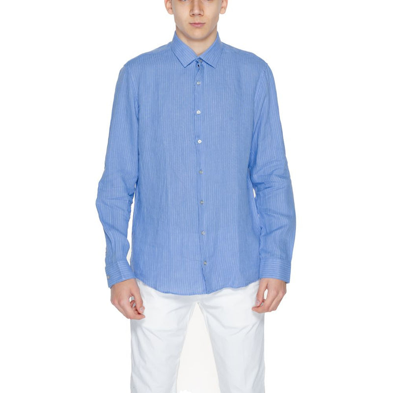 Calvin Klein blauw linnen overhemd