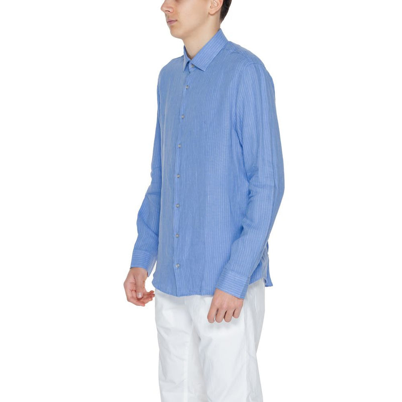Calvin Klein blauw linnen overhemd