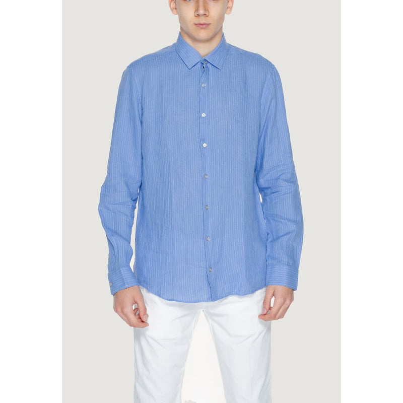 Calvin Klein blauw linnen overhemd