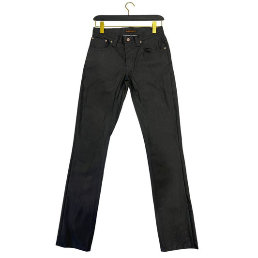 Nudie Jeans Black Cotton Men Jeans - Premium Italian Denim