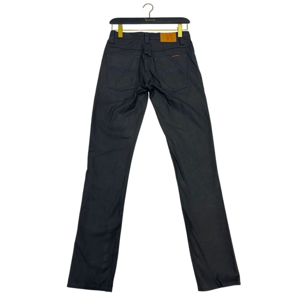 Nudie Jeans Black Cotton Men Jeans - Premium Italian Denim