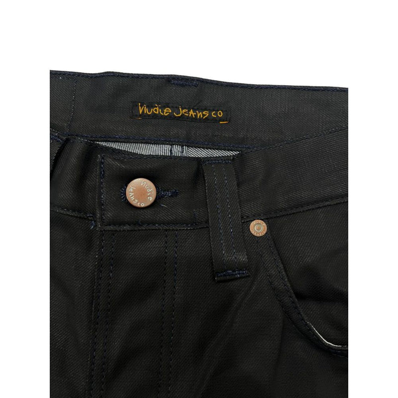 Nudie Jeans Black Cotton Men Jeans - Premium Italian Denim