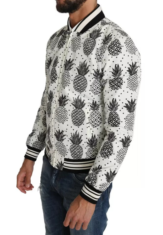 Veste bomber Dolce & Gabbana ananas blanc et noir