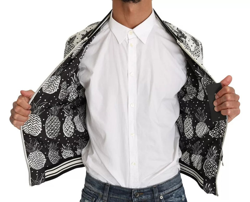 Veste bomber Dolce & Gabbana ananas blanc et noir