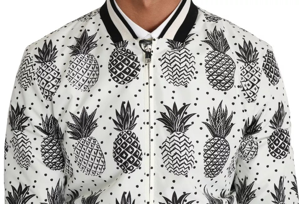 Veste bomber Dolce & Gabbana ananas blanc et noir
