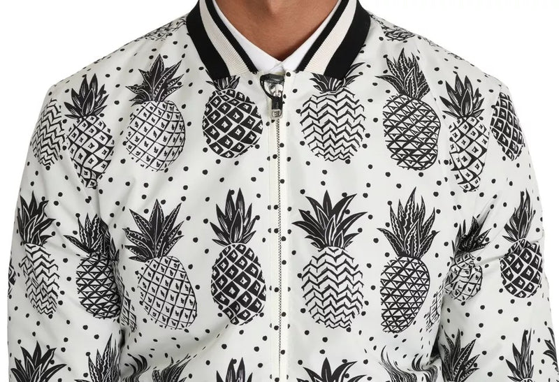 Veste bomber Dolce & Gabbana ananas blanc et noir