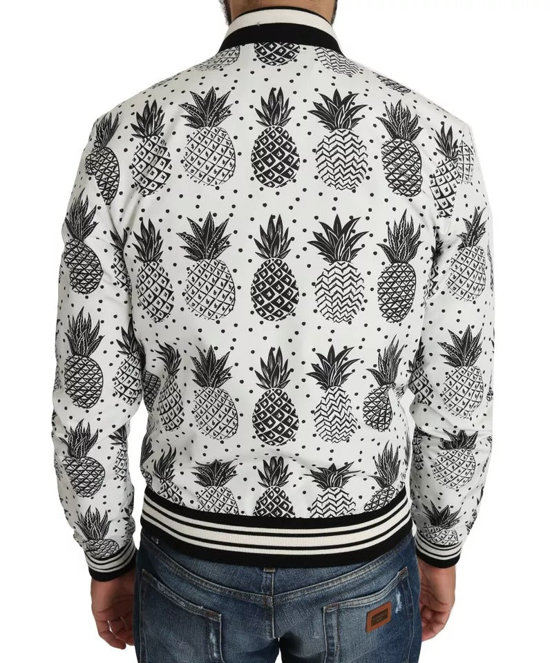 Veste bomber Dolce & Gabbana ananas blanc et noir