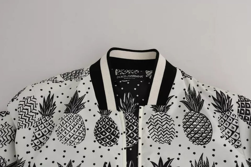 Veste bomber Dolce & Gabbana ananas blanc et noir