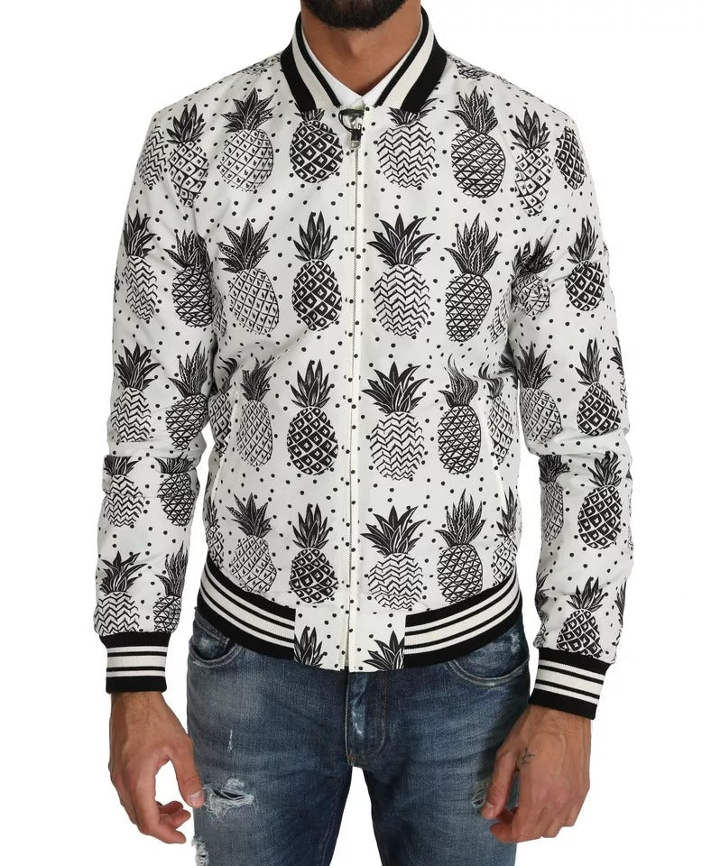 Veste bomber Dolce & Gabbana ananas blanc et noir