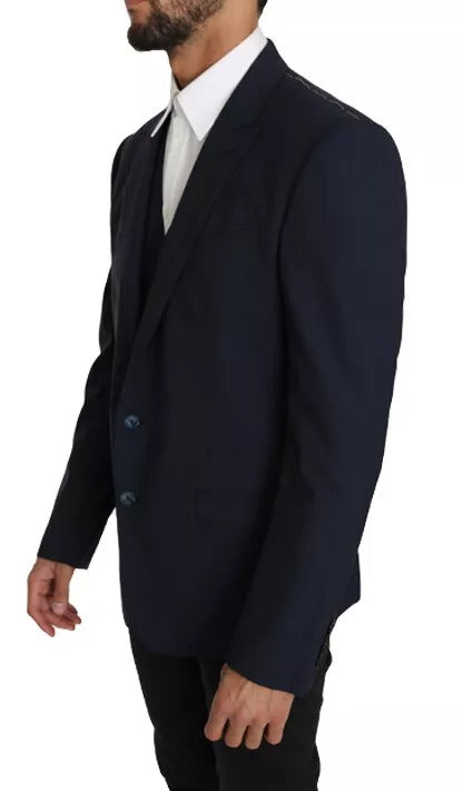 Gilet-veste MARTINI en laine bleue Dolce &amp; Gabbana, 2 pièces