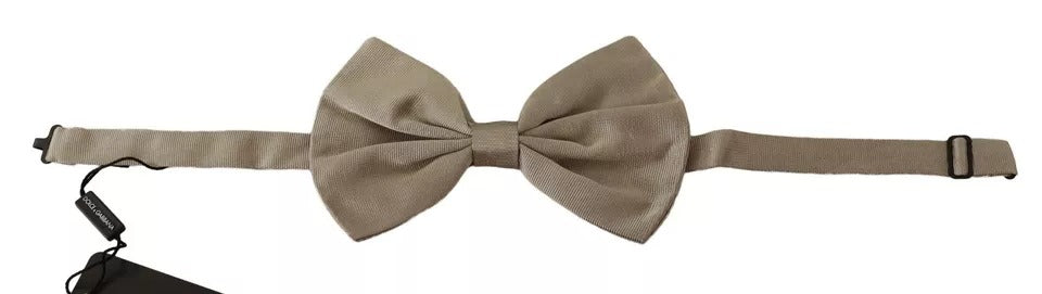 Nœud papillon ajustable Dolce &amp; Gabbana gris argenté 100 % soie