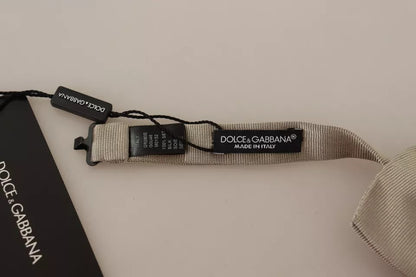 Dolce & Gabbana Zilvergrijze 100% Zijden Verstelbare Strik