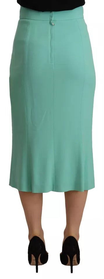 Jupe midi coupe crayon Dolce & Gabbana en viscose vert menthe