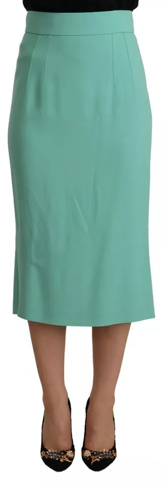 Jupe midi coupe crayon Dolce & Gabbana en viscose vert menthe