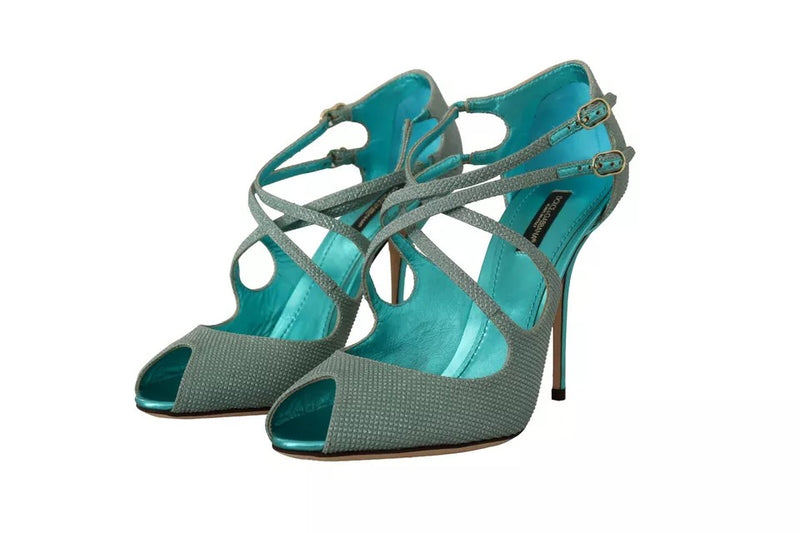 Dolce & Gabbana Sandales à Talons Strass Bleues