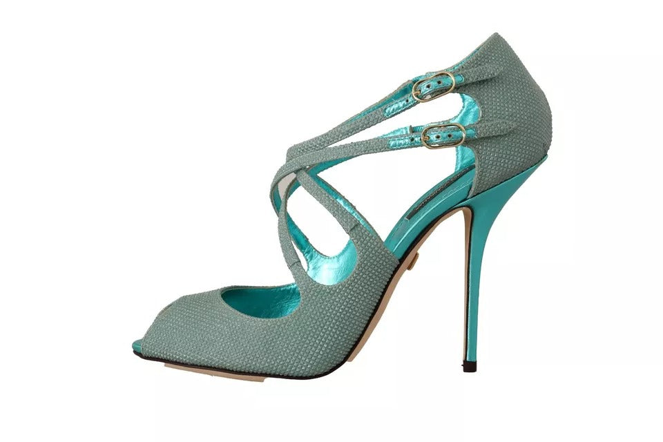 Dolce & Gabbana Sandales à Talons Strass Bleues
