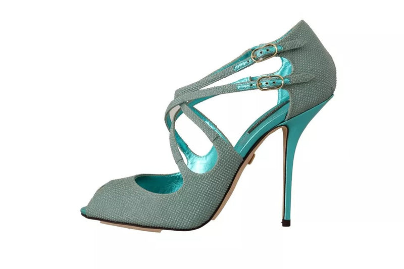 Dolce & Gabbana Sandales à Talons Strass Bleues