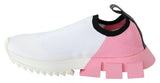 Dolce & Gabbana Pink White Logo Sorrento Sneakers