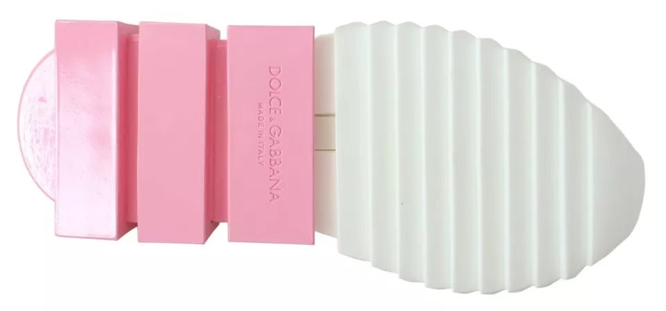 Dolce & Gabbana Pink White Logo Sorrento Sneakers
