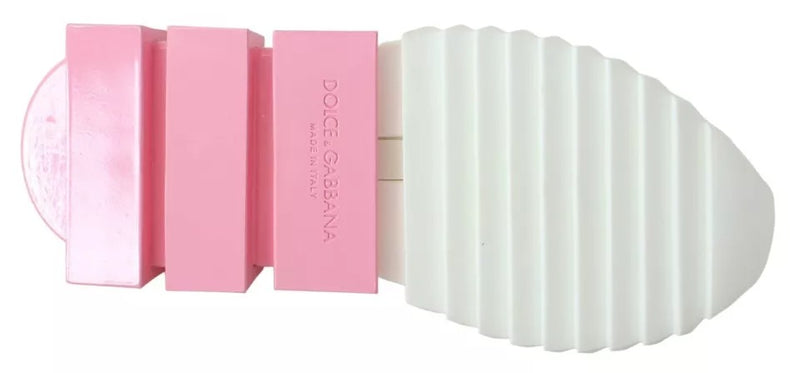 Dolce & Gabbana Pink White Logo Sorrento Sneakers