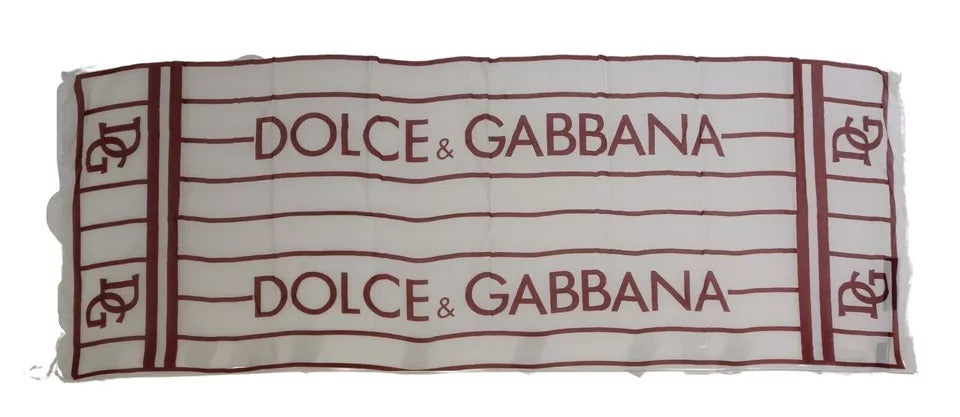 Foulard châle en modal imprimé blanc et rouge Dolce &amp; Gabbana