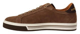 Dolce & Gabbana Brown Suede Logo Low Top Sneakers for Men