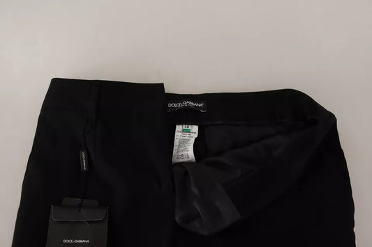 Dolce & Gabbana Pantalons Tapered Rayés Noir et Blanc en Laine