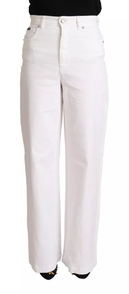 Dolce & Gabbana MONICA White Boot Cut Cotton Denim Jeans