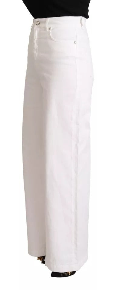 Dolce & Gabbana MONICA White Boot Cut Cotton Denim Jeans