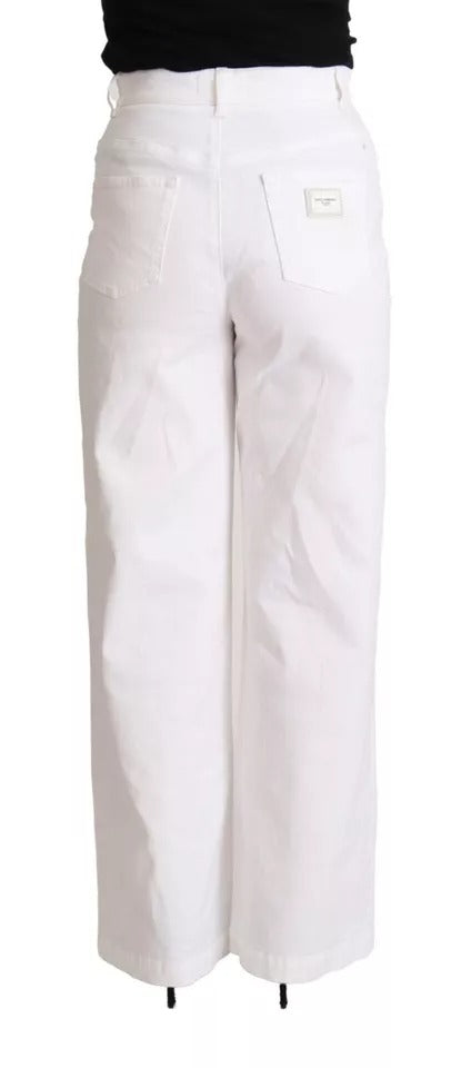 Dolce & Gabbana MONICA White Boot Cut Cotton Denim Jeans