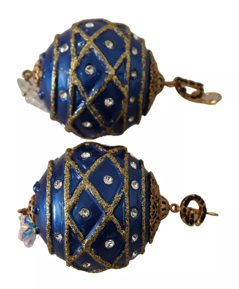 Boucles d'oreilles Dolce & Gabbana en laiton doré et cristal bleu