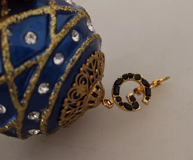 Boucles d'oreilles Dolce & Gabbana en laiton doré et cristal bleu