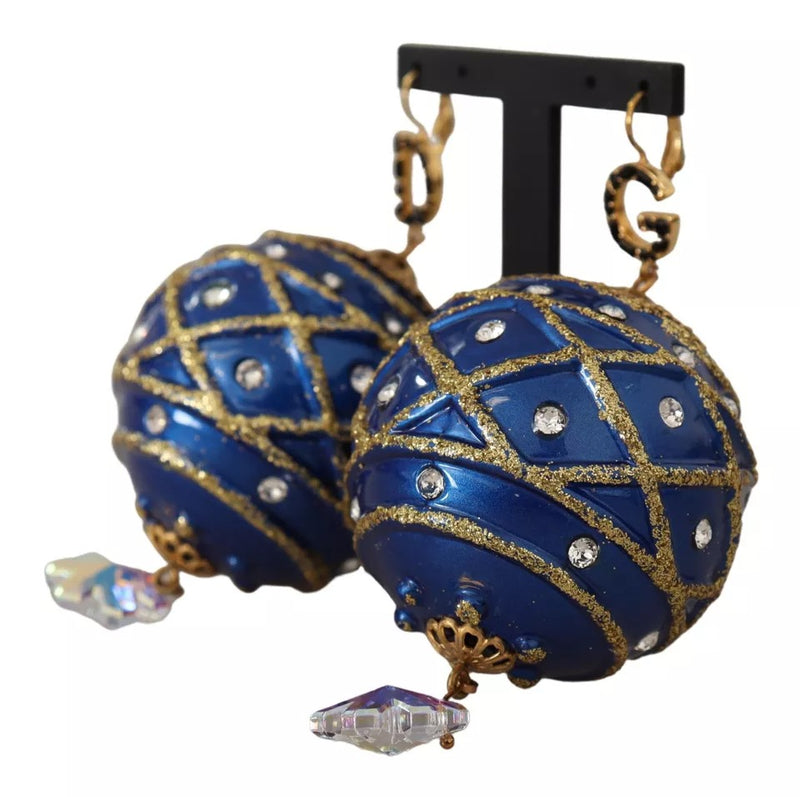Boucles d'oreilles Dolce & Gabbana en laiton doré et cristal bleu