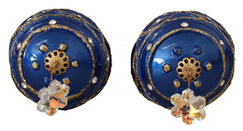 Boucles d'oreilles Dolce & Gabbana en laiton doré et cristal bleu