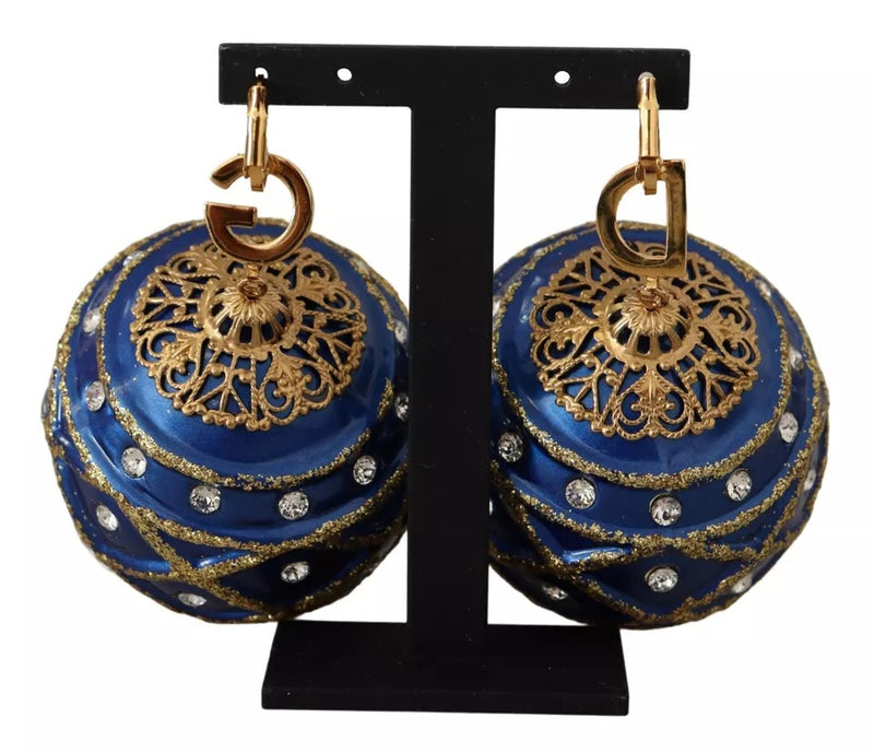 Boucles d'oreilles Dolce & Gabbana en laiton doré et cristal bleu