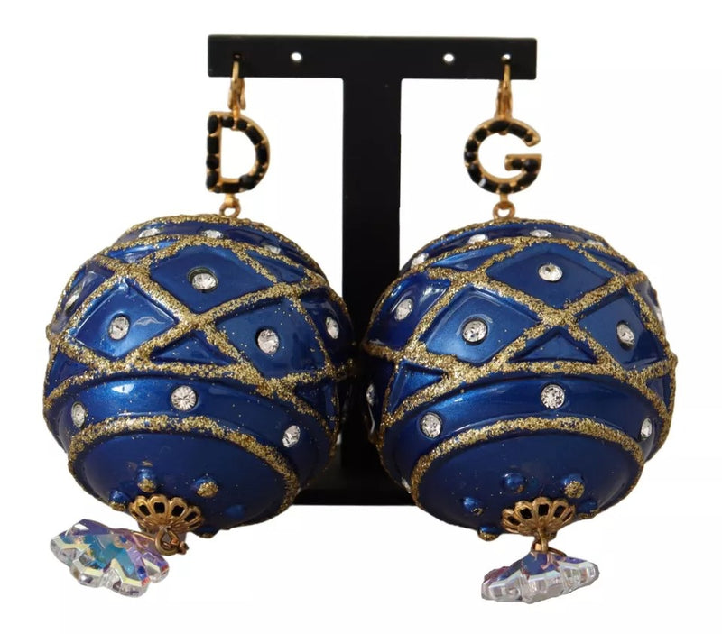 Boucles d'oreilles Dolce & Gabbana en laiton doré et cristal bleu
