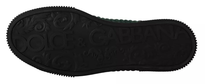 Dolce & Gabbana Green Corduroy High Top Sneakers for Men