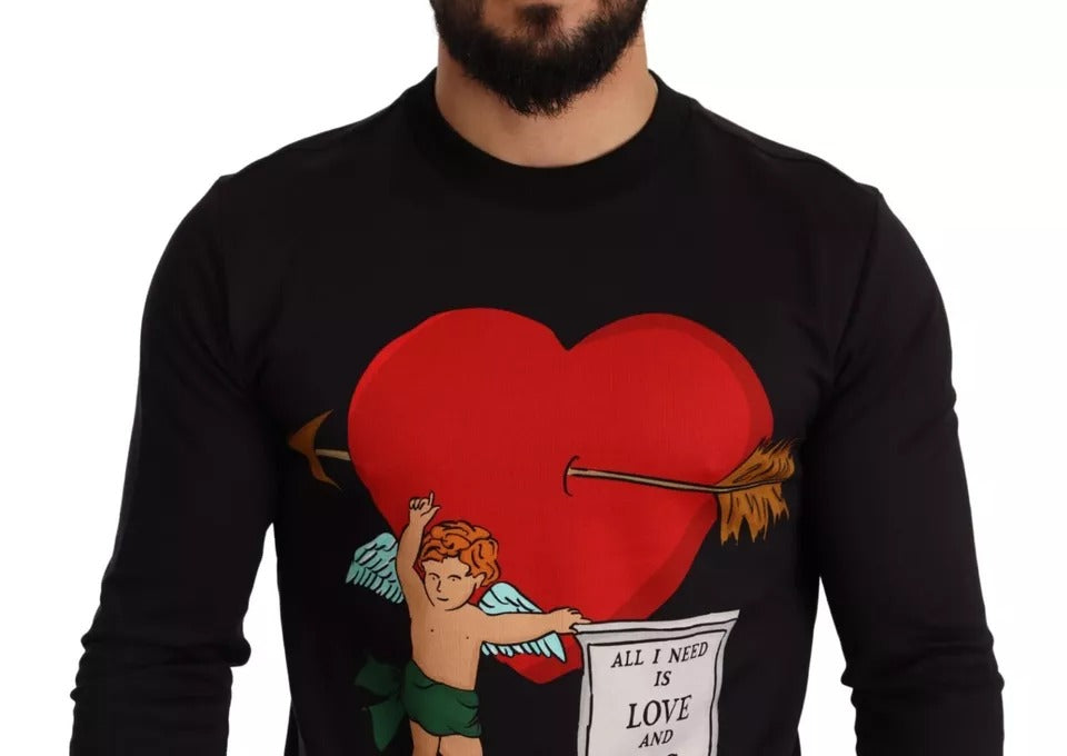 Sweat à capuche Dolce &amp; Gabbana noir imprimé Cupidon