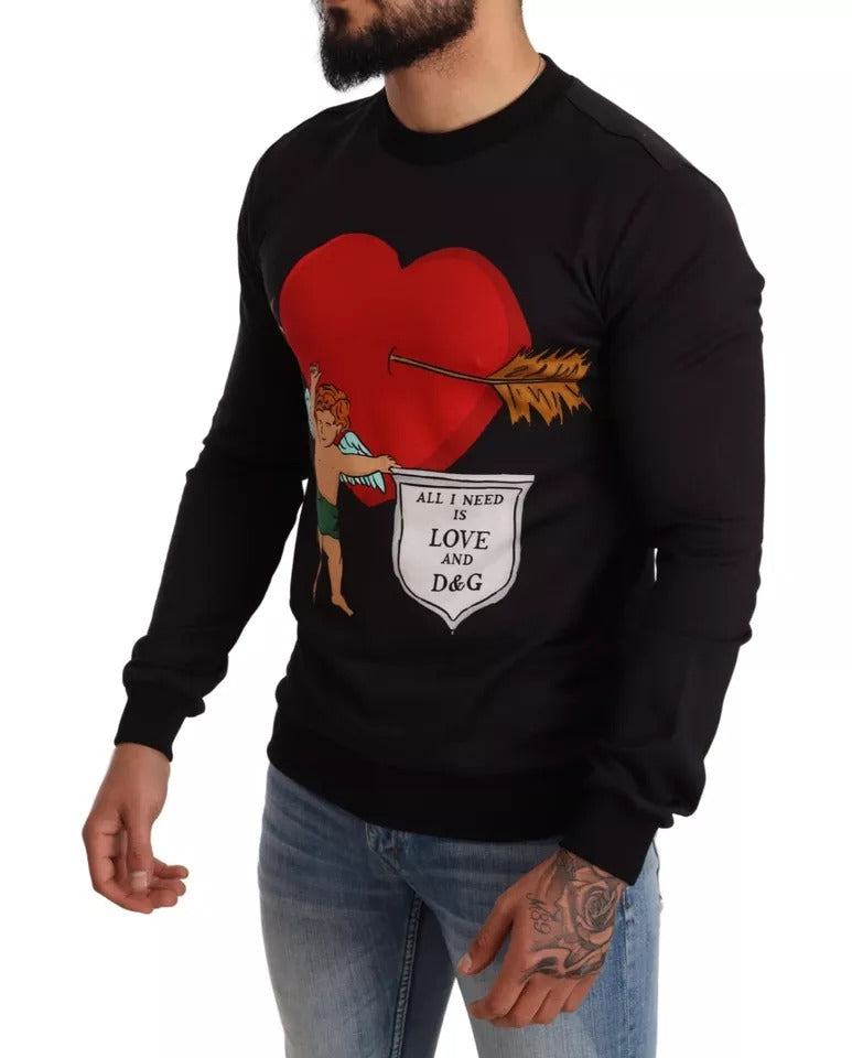 Sweat à capuche Dolce &amp; Gabbana noir imprimé Cupidon