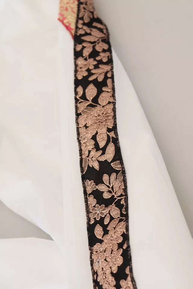 Dolce & Gabbana Pantalons Mi-Taille en Jacquard Blanc