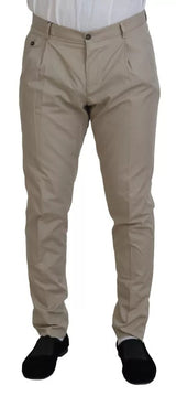Pantalon Chino Formel pour Homme en Coton Beige Dolce &amp; Gabbana